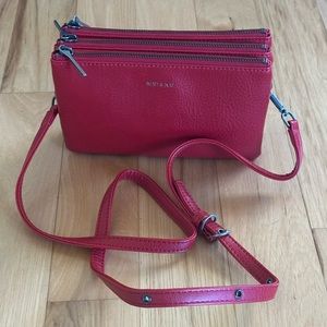 Matt & Nat Red Triplet Crossbody Bag Wallet with Detachable Strap
